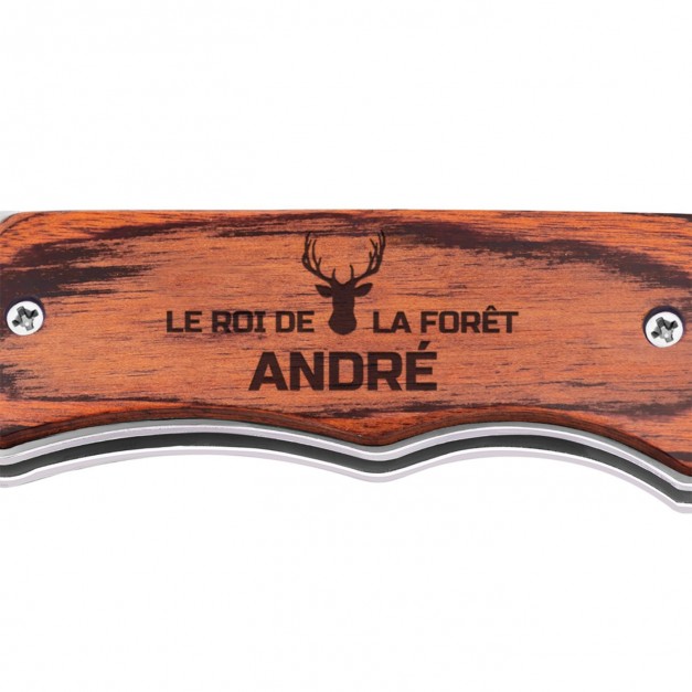 Couteau à cran d'arrêt personnalisé pour un chasseur