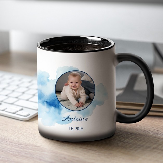 Tasse magique avec impression magique noir et blanc pour lui parrain