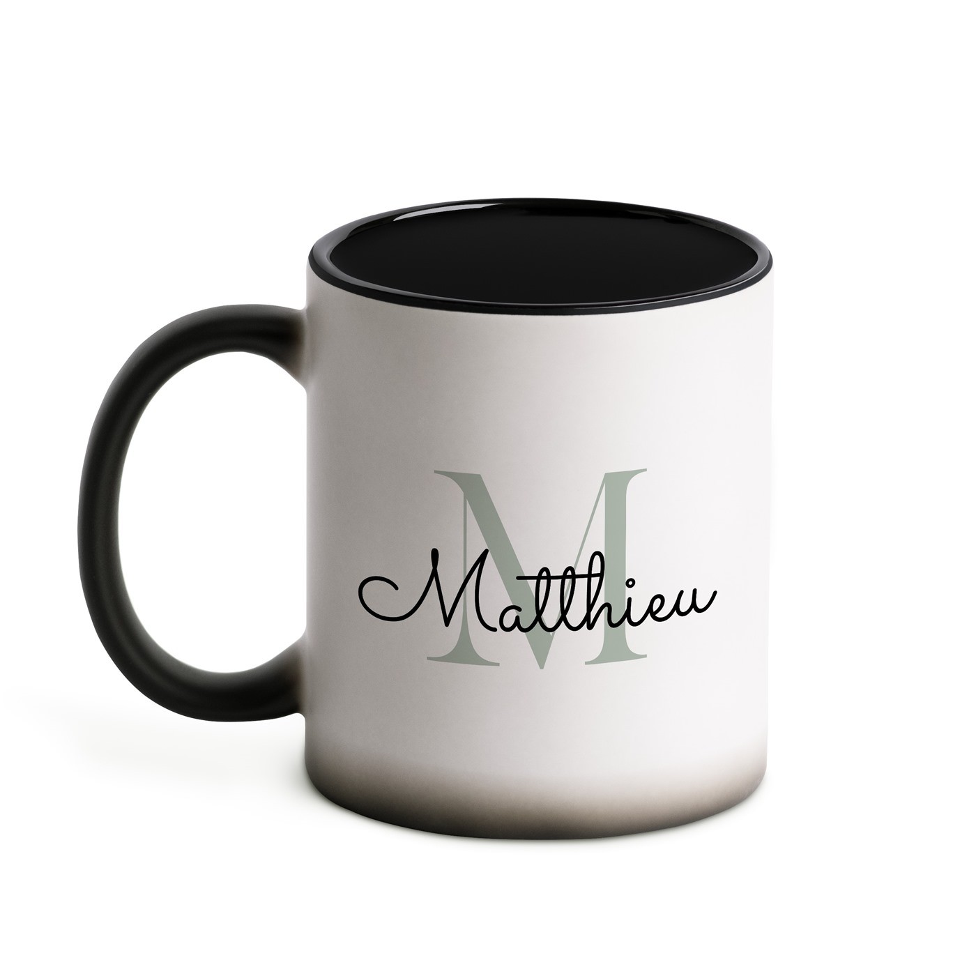 Tasse magique avec impression magique noir et blanc pour lui homme copain