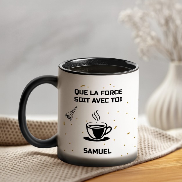 Tasse magique avec impression magique noir et blanc pour lui homme amateur de café