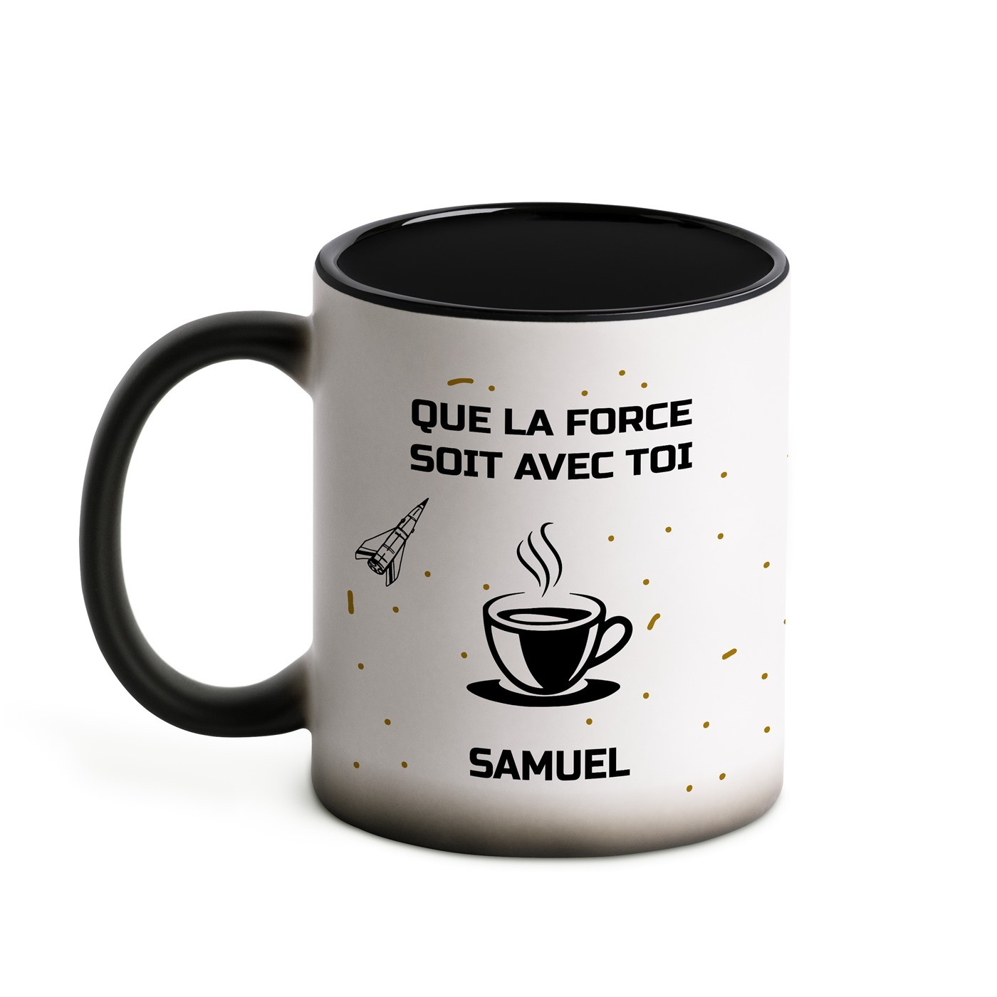 Tasse magique avec impression magique noir et blanc pour lui homme amateur de café