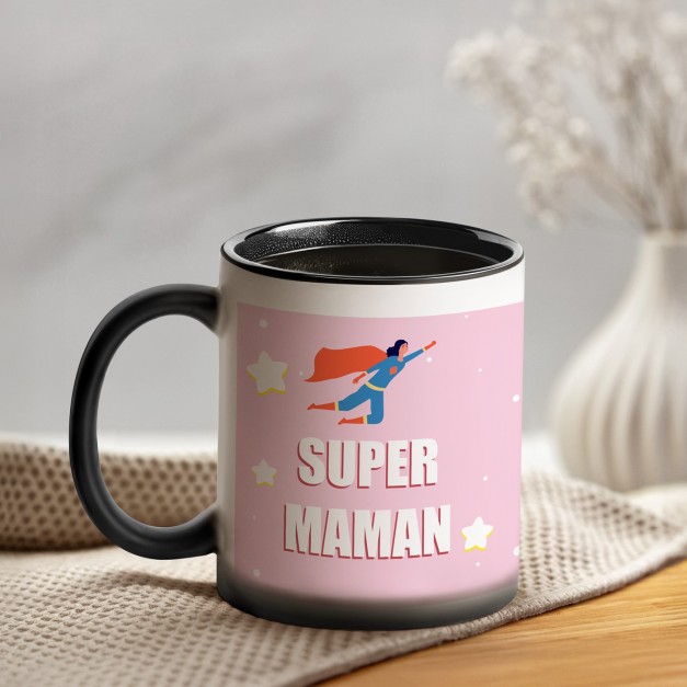 Tasse magique avec impression magique noir et blanc pour mère fête des Mères