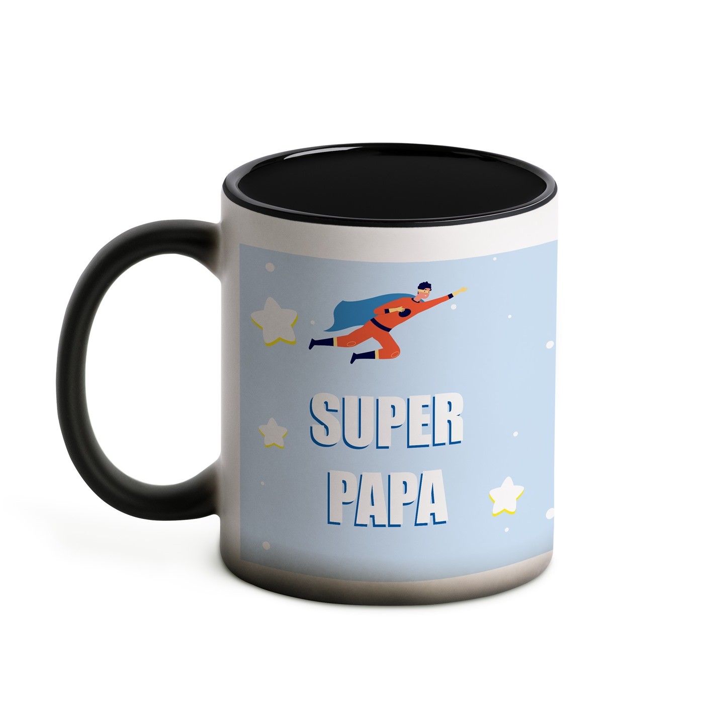 Tasse magique avec impression magique noir et blanc pour père anniversaire