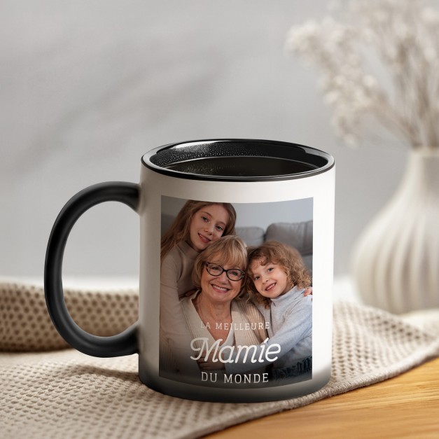 Tasse magique avec impression magique noir et blanc pour grand-mère anniversaire