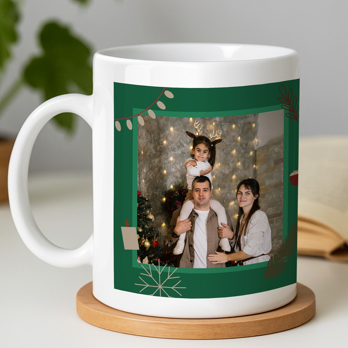 Mug blanc en céramique avec photo pour grand parents noel