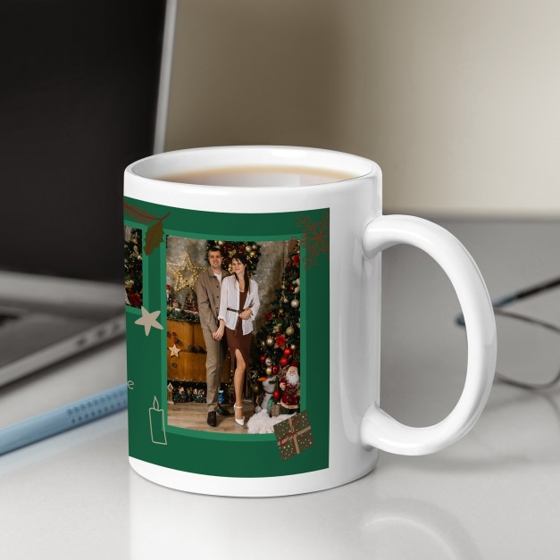 Mug blanc en céramique avec photo pour grand parents noel