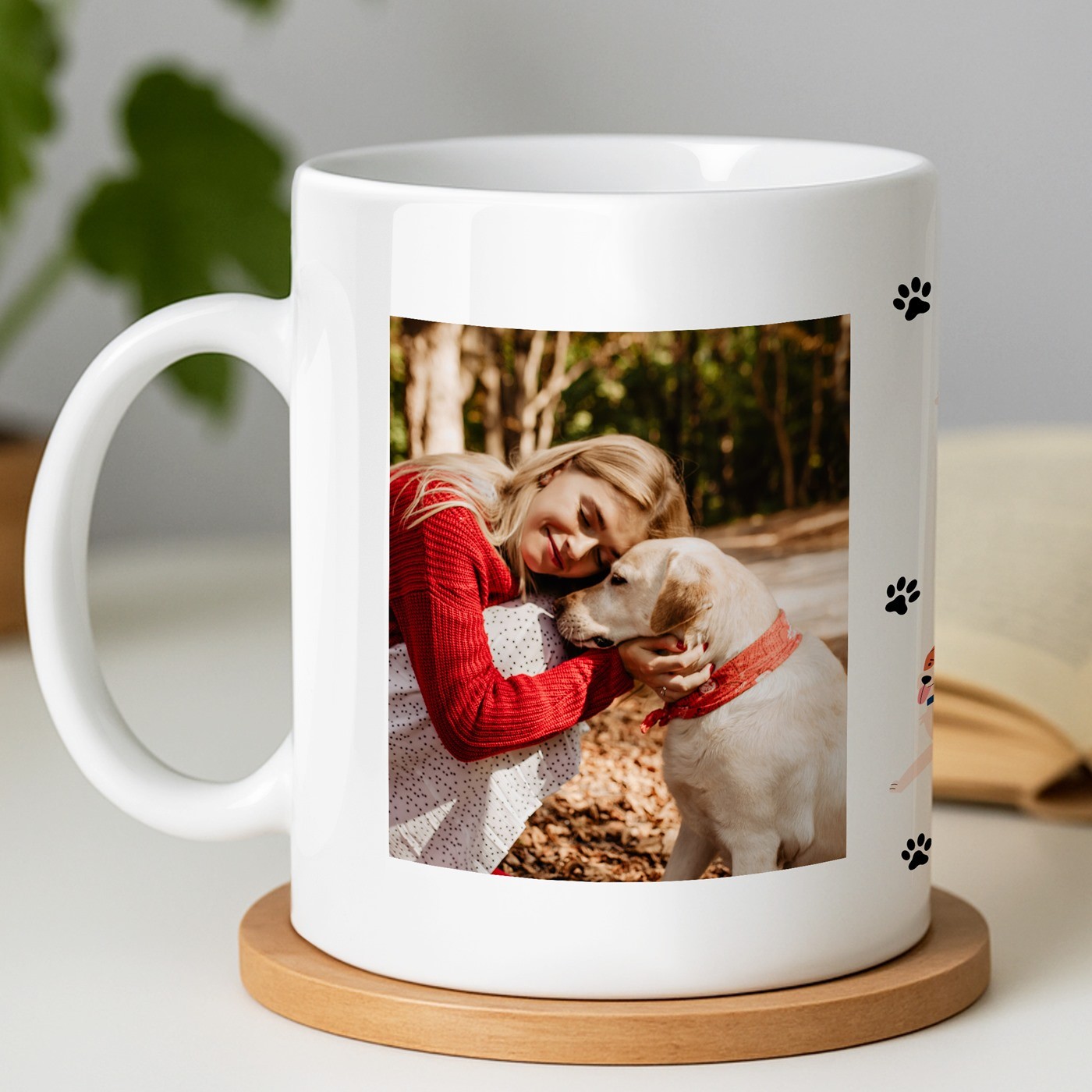 Mug blanc en céramique avec photo pour femme passionnée de chiens
