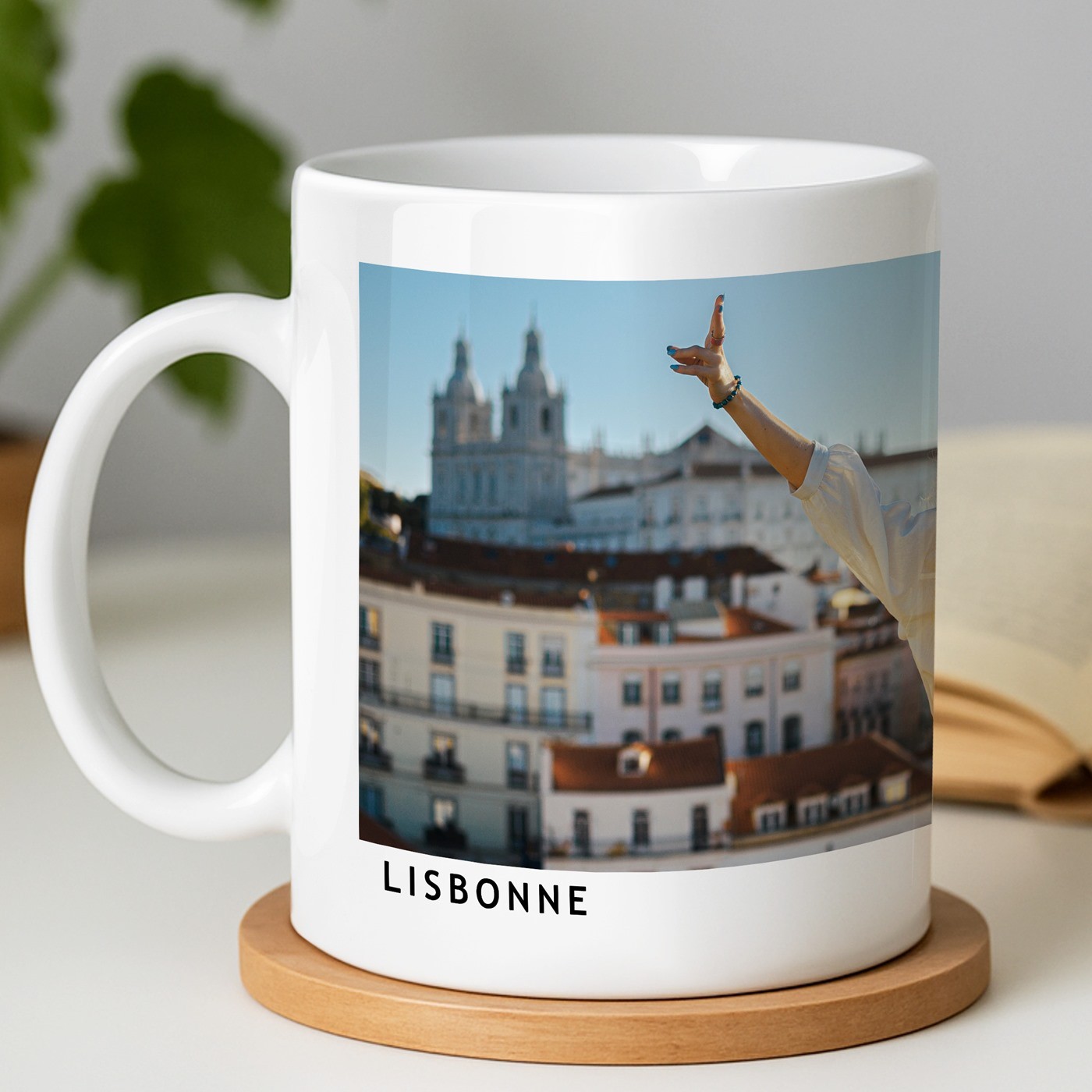 Mug blanc en céramique avec photo pour elle lui souvenir de vacances