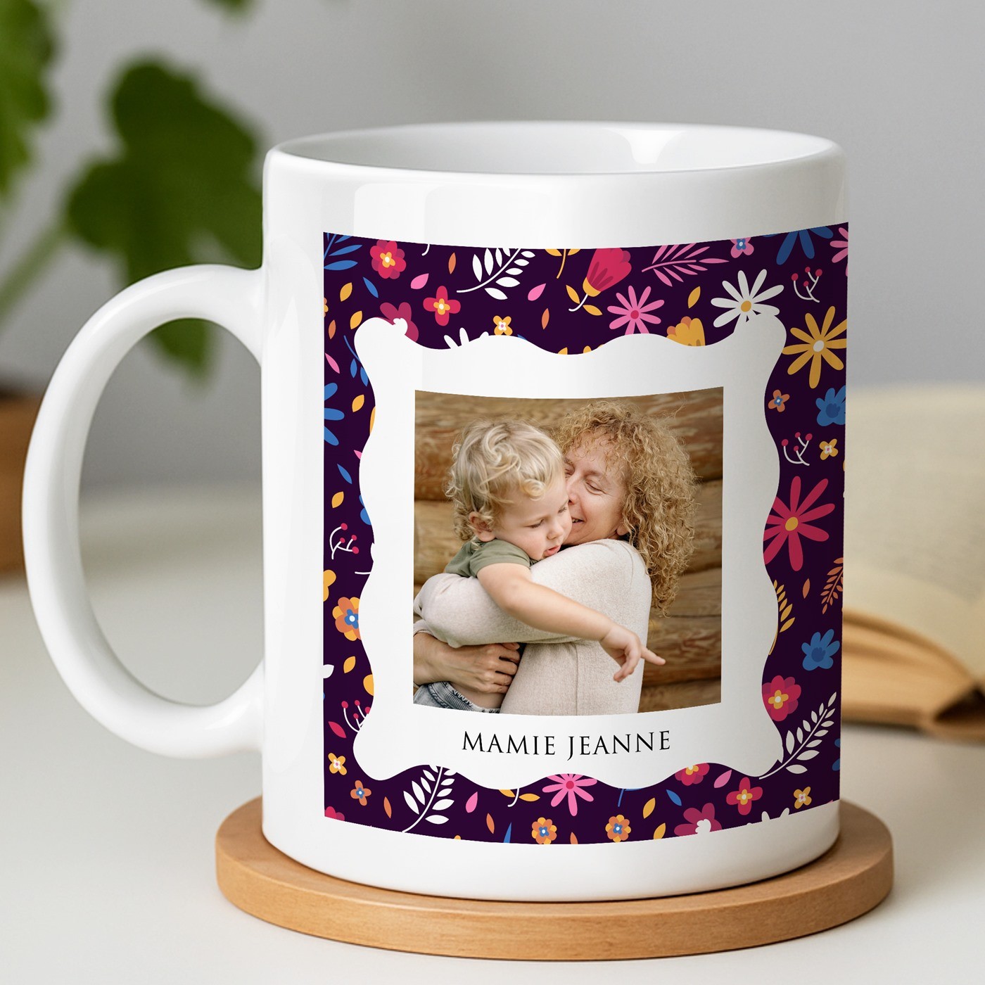 Mug blanc en céramique avec photo pour elle grand mere anniversaire