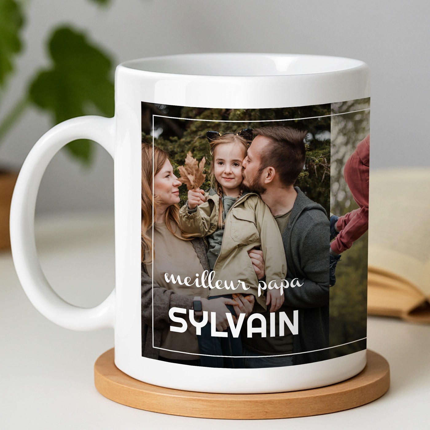 Mug blanc en céramique avec photo pour père meilleur papa