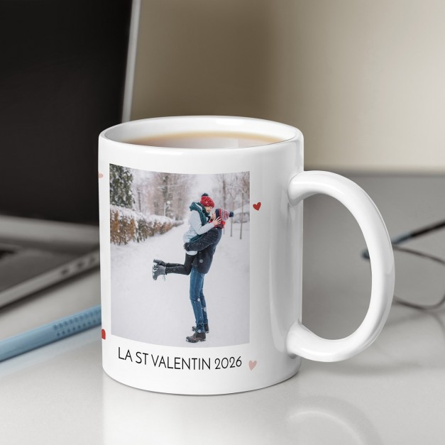 Mug blanc en céramique avec photo pour copine saint valentin
