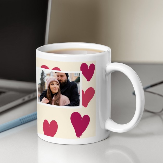 Mug blanc en céramique avec photo pour lui copain saint valentin