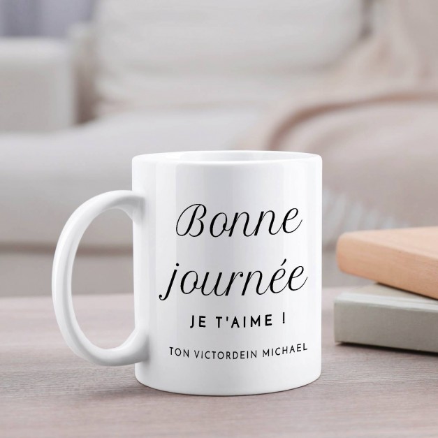 Mug blanc en céramique avec impression pour épouse anniversaire