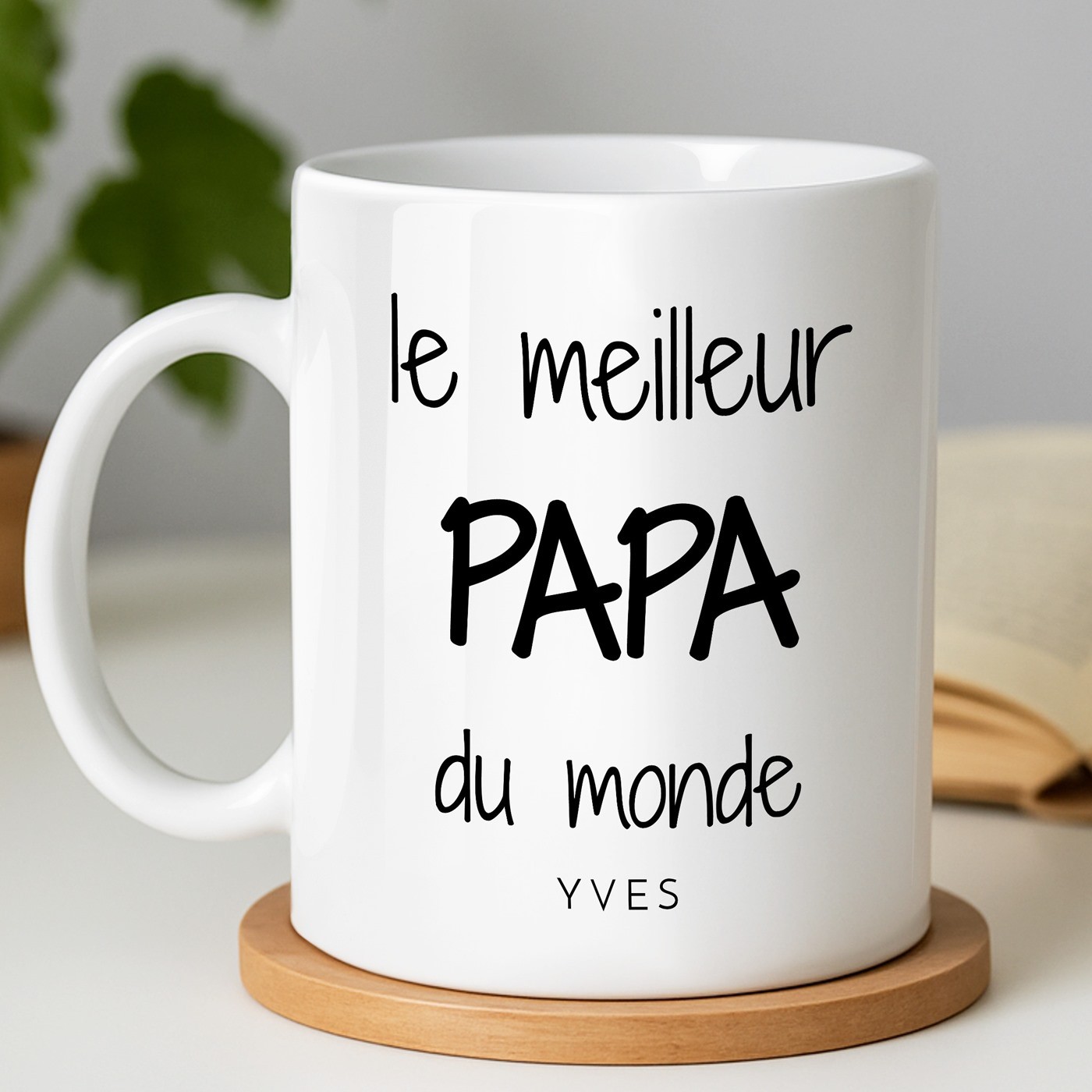 Mug blanc en céramique avec impression pour père fête des pères