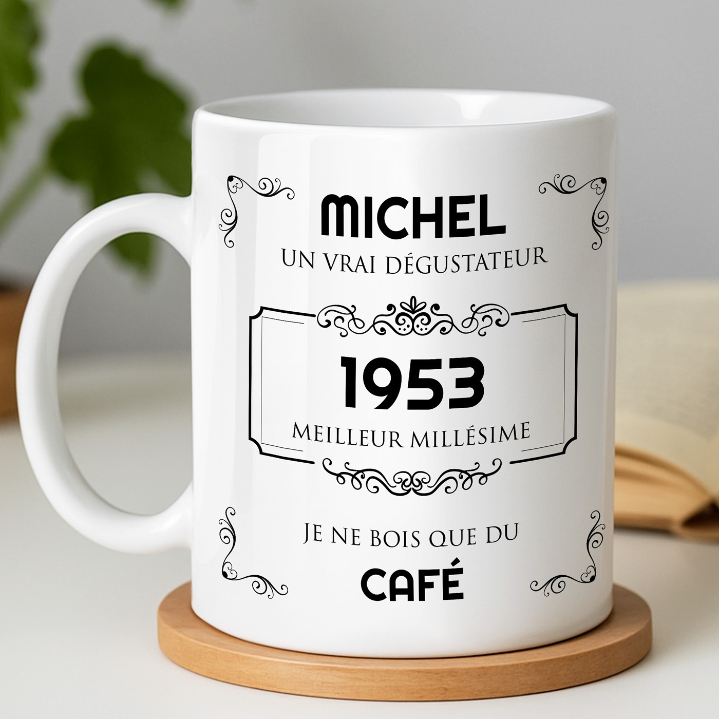 Mug blanc en céramique avec impression pour lui homme anniversaire