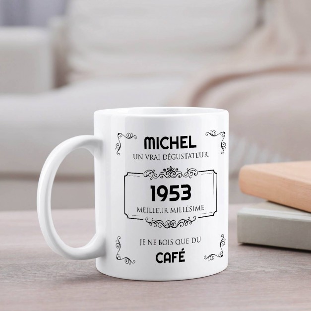 Mug blanc en céramique avec impression pour lui homme anniversaire