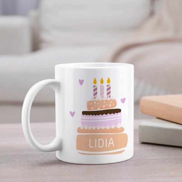 Mug blanc en céramique avec impression elle femme anniversaire