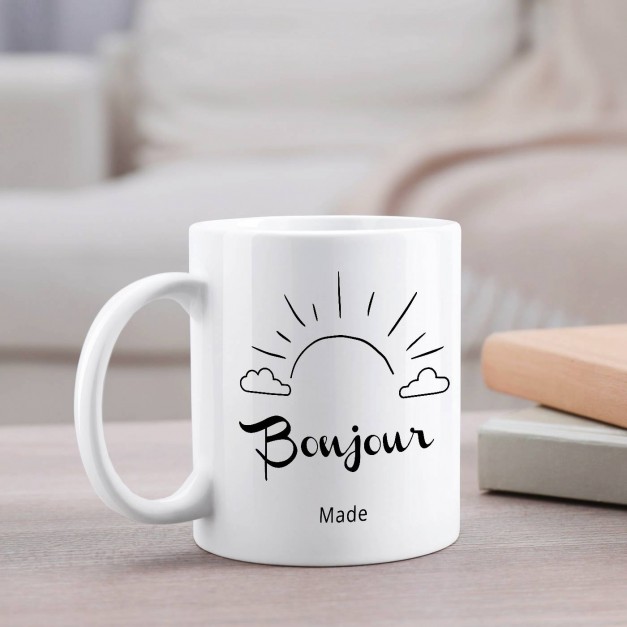 Mug blanc en céramique avec impression elle femme journée spéciale