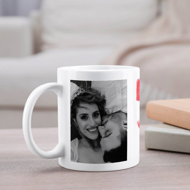 Mug blanc en céramique avec impression pour couple mariage anniversaire