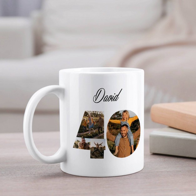 Mug blanc en céramique avec impression pour lui homme 40 ans anniversaire