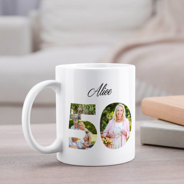 Mug blanc en céramique avec impression pour lui homme 50 ans anniversaire