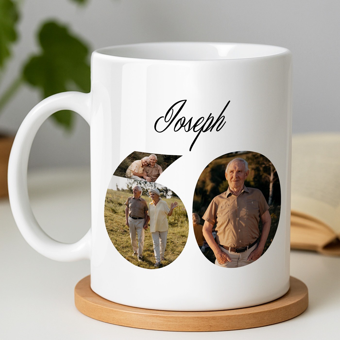 Mug blanc en céramique avec impression pour lui homme 60 ans anniversaire
