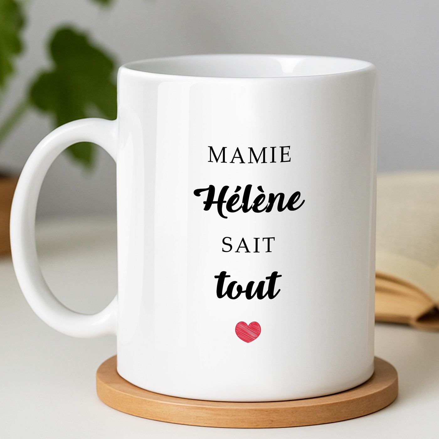 Mug blanc en céramique avec impression pour elle grand mere