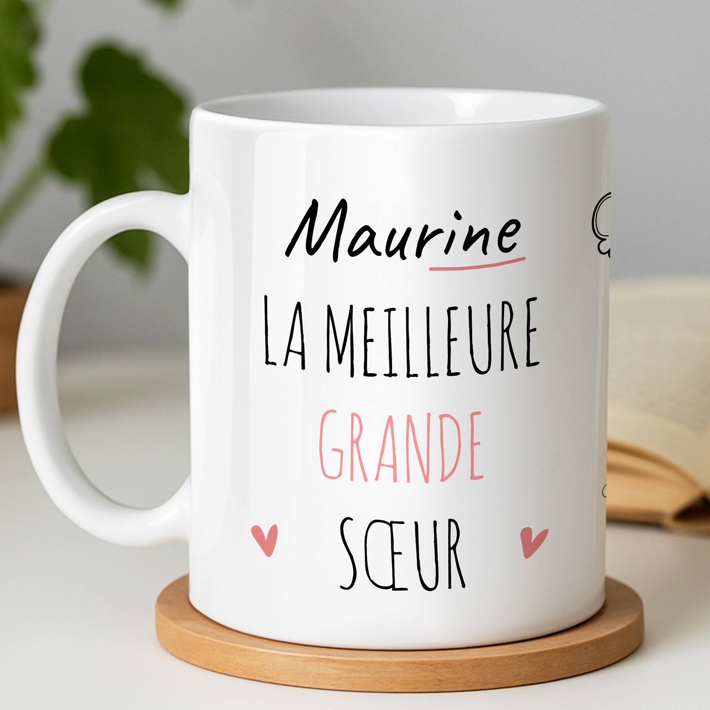 Mug blanc en céramique avec impression pour soeur anniversaire