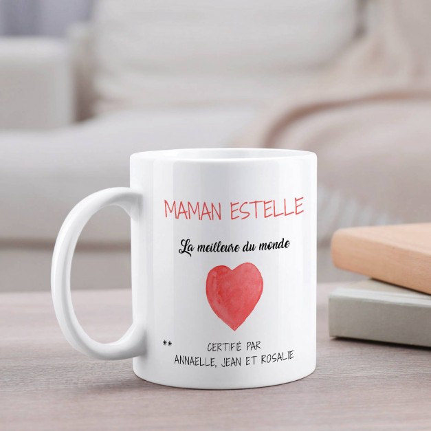 Mug blanc en céramique avec impression pour elle maman fête des mères