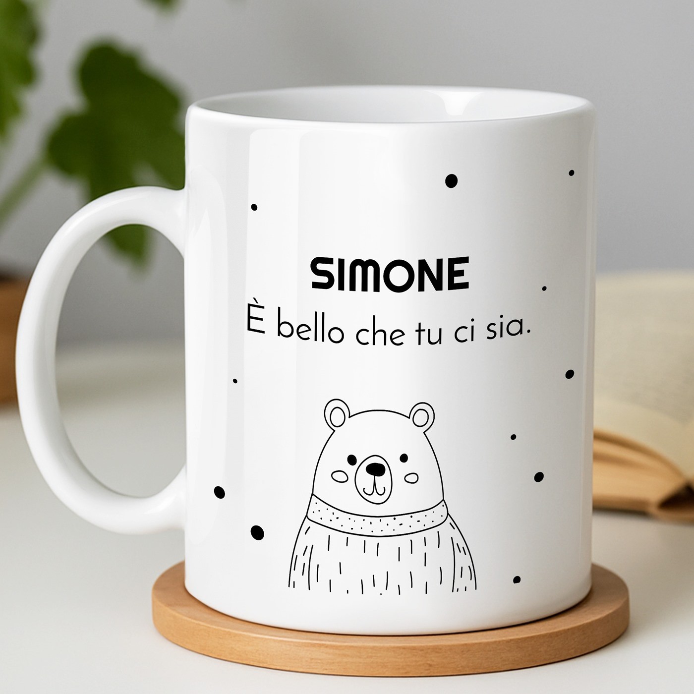 Mug blanc en céramique avec impression pour homme ourson anniversaire