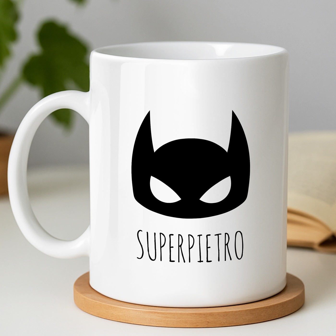 Mug blanc en céramique avec impression pour copain super héros