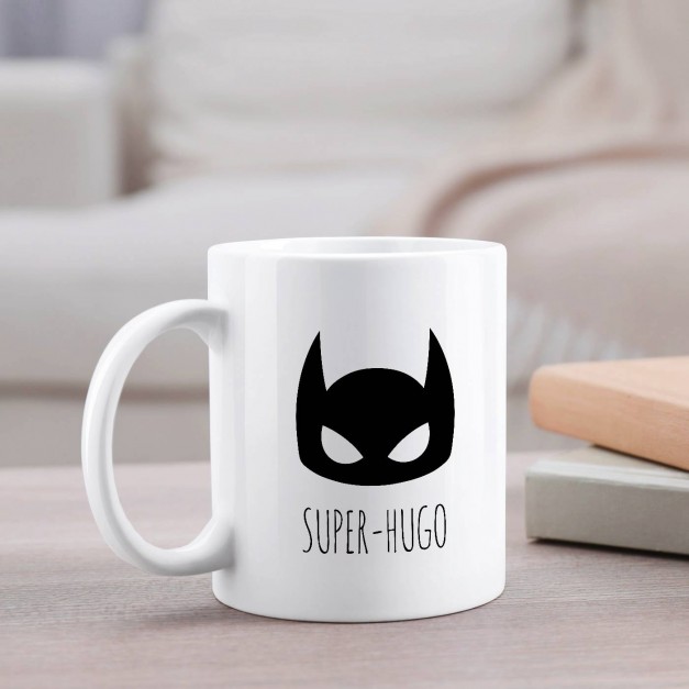 Mug blanc en céramique avec impression pour copain super héros
