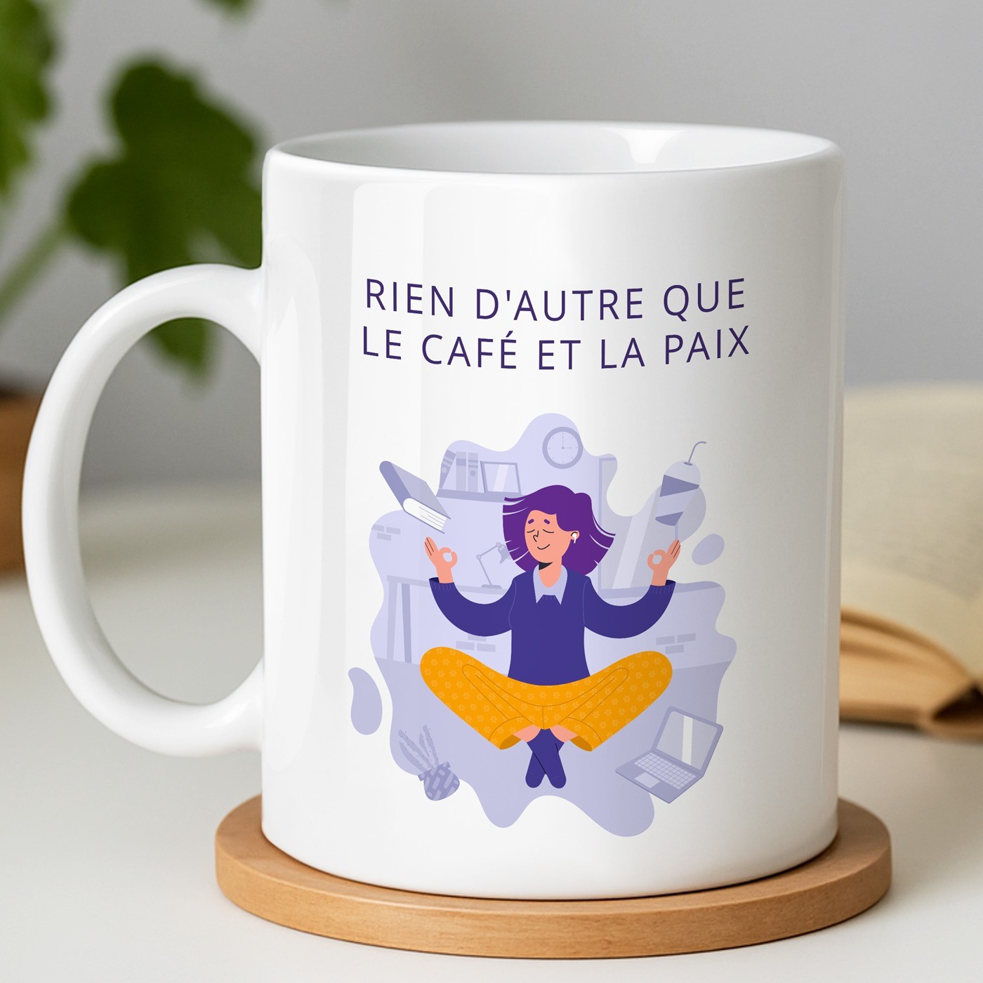 Mug blanc en céramique avec impression pour enseignante fin d'année
