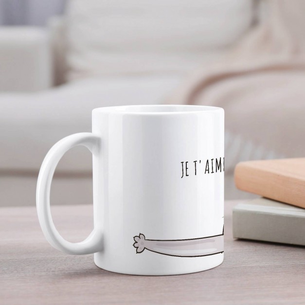 Mug blanc en céramique avec impression pour femme fan de chat