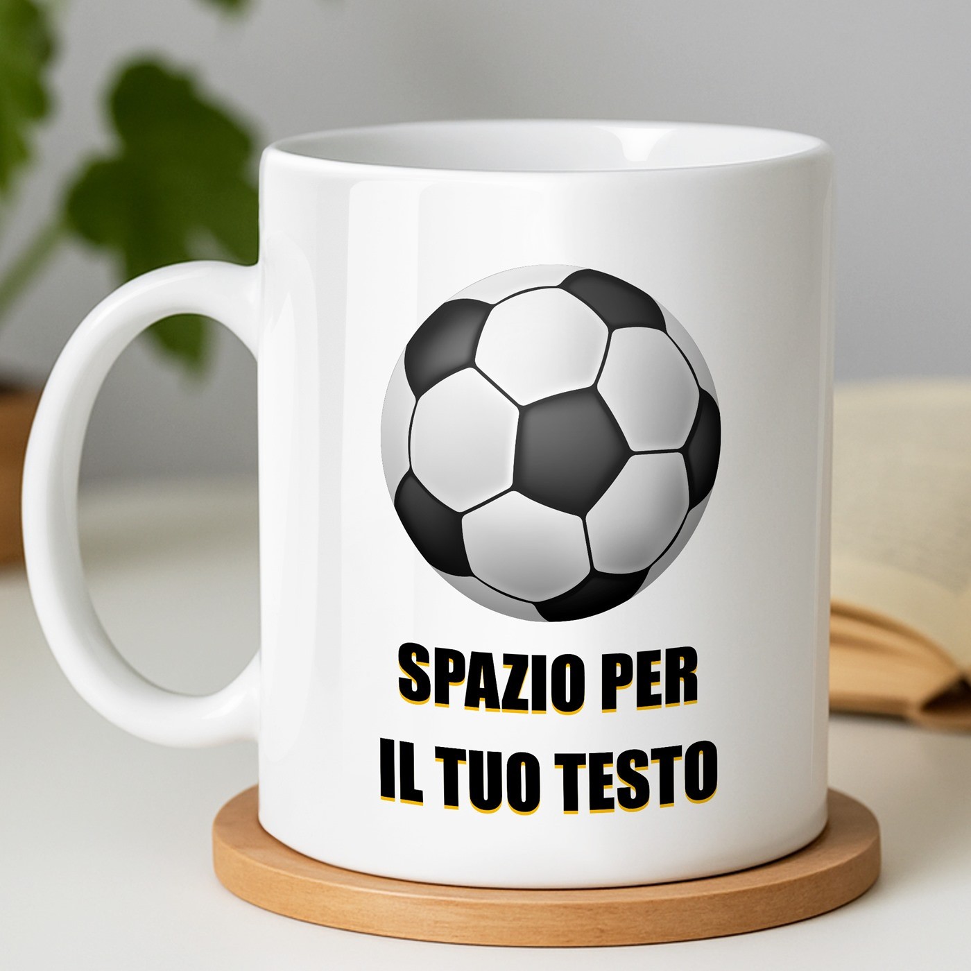 Mug blanc en céramique avec impression pour homme footballeur