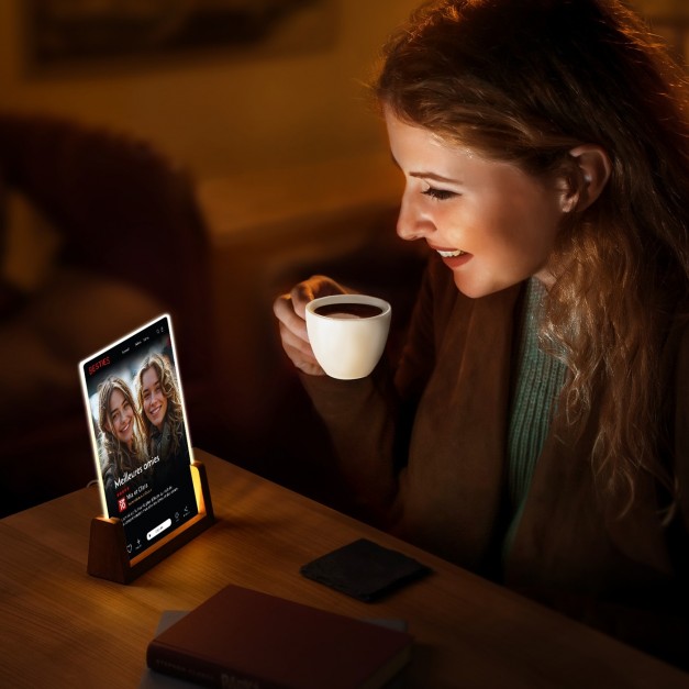 Lampe LED L personnalisée avec photo pour un cinéphile