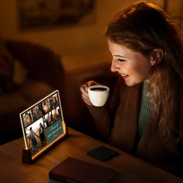 Lampe LED horizontale personnalisée avec photo pour conjoint