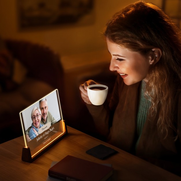 Lampe LED horizontale personnalisée avec photo pour parents