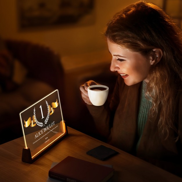 Lampe LED horizontale personnalisée avec photo pour un champion