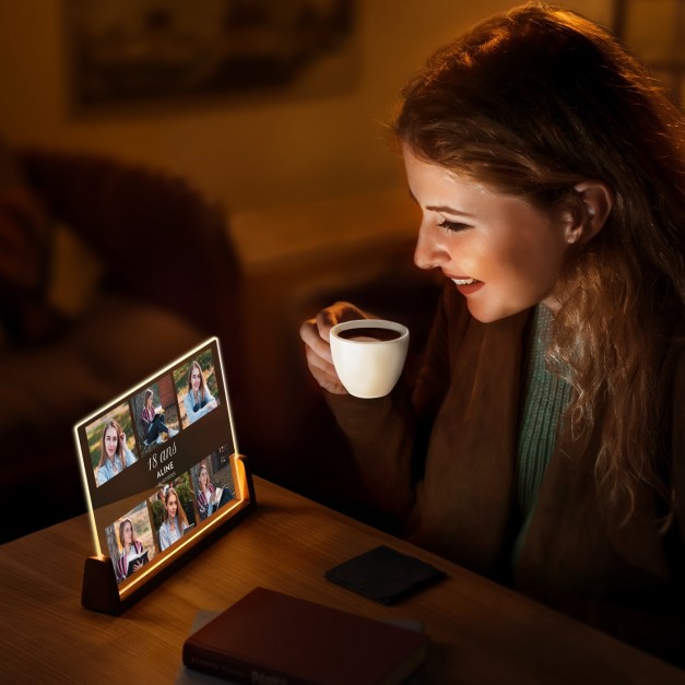 Lampe LED horizontale personnalisée avec photo pour elle pour ses 18 ans