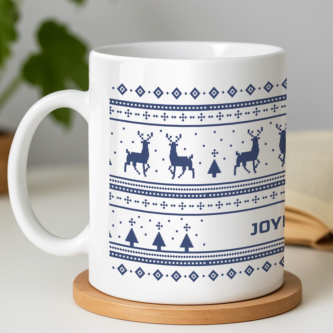 Mug blanc en céramique avec impression pour femme epouse noel