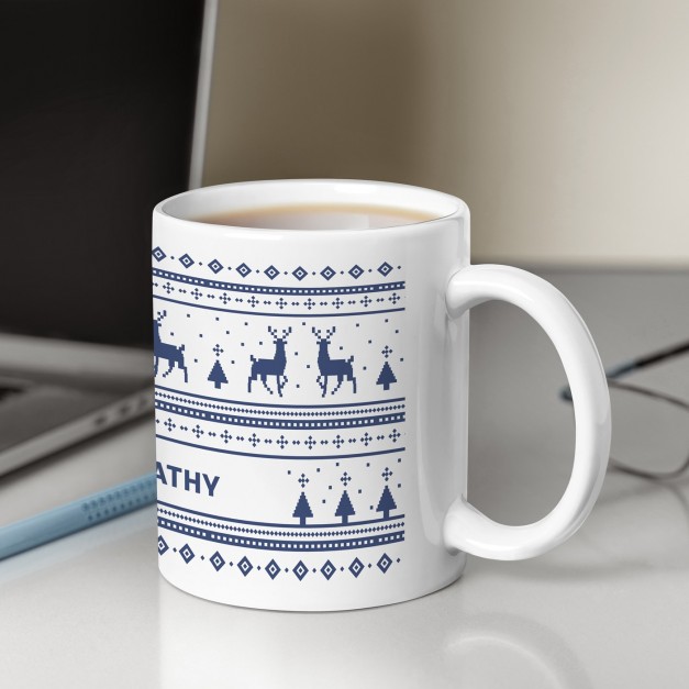 Mug blanc en céramique avec impression pour femme epouse noel