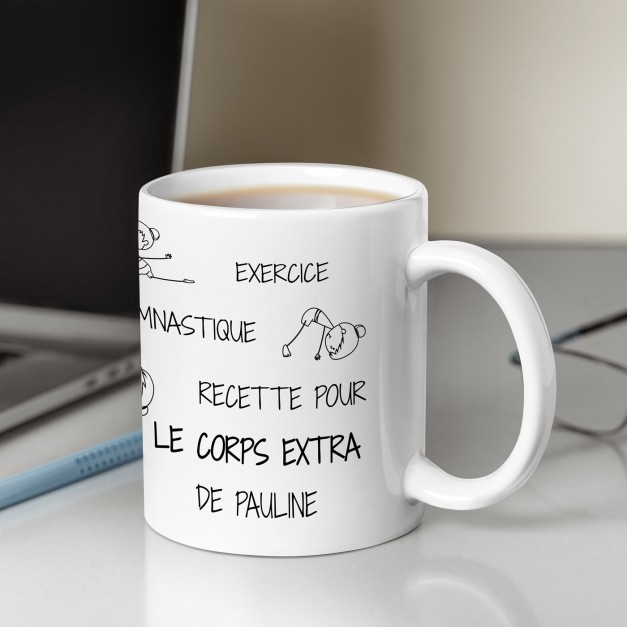 Mug blanc en céramique avec impression pour femme coach fitness