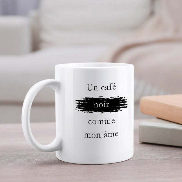 Mug blanc en céramique avec impression pour homme amateur de café