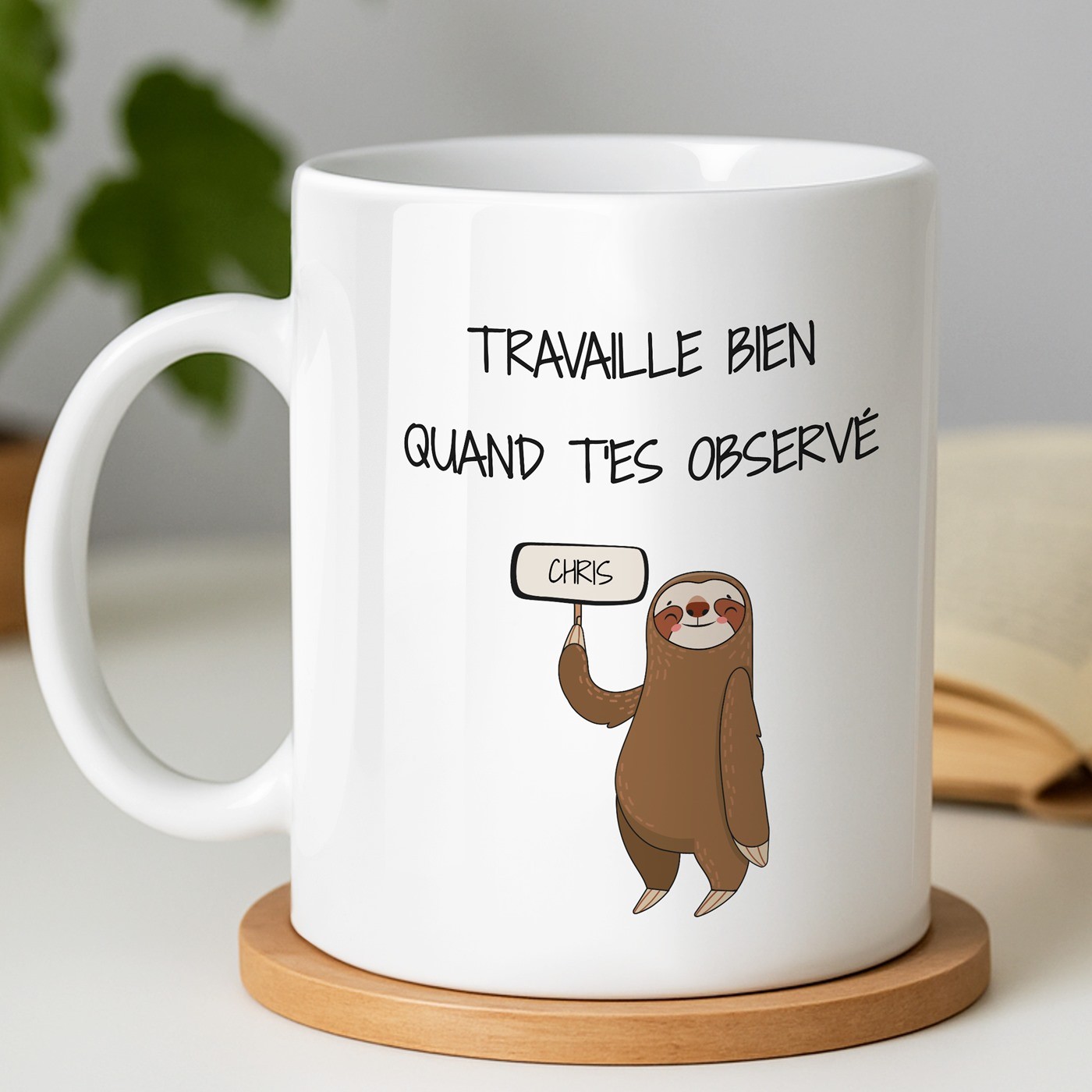 Mug blanc en céramique avec impression pour homme collègue de travail