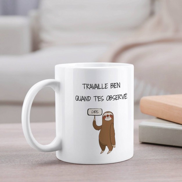 Mug blanc en céramique avec impression pour homme collègue de travail