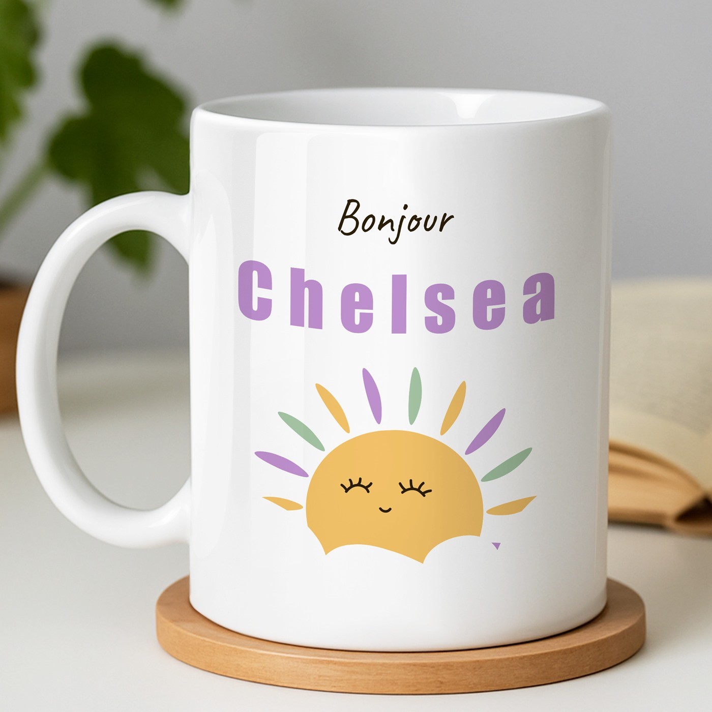 Mug blanc en céramique avec impression pour femme elle bonne journée