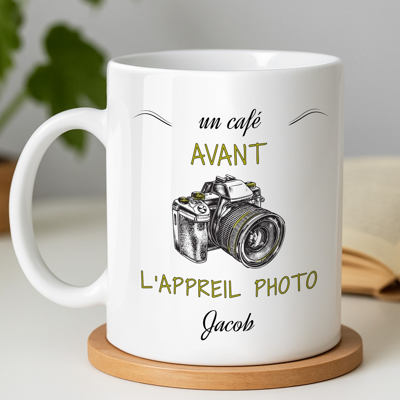 Mug blanc en céramique avec impression pour homme photographe