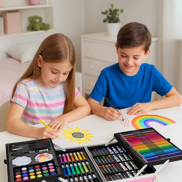 Mallette de coloriage personnalisée rose pour une nièce pour la Saint-Nicolas