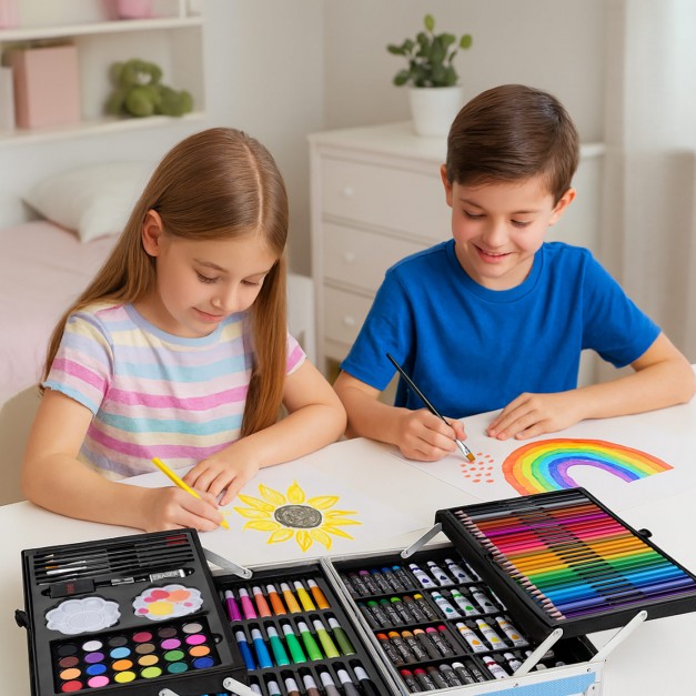 Mallette de coloriage personnalisée bleue pour un petit-fils pour la rentrée scolaire